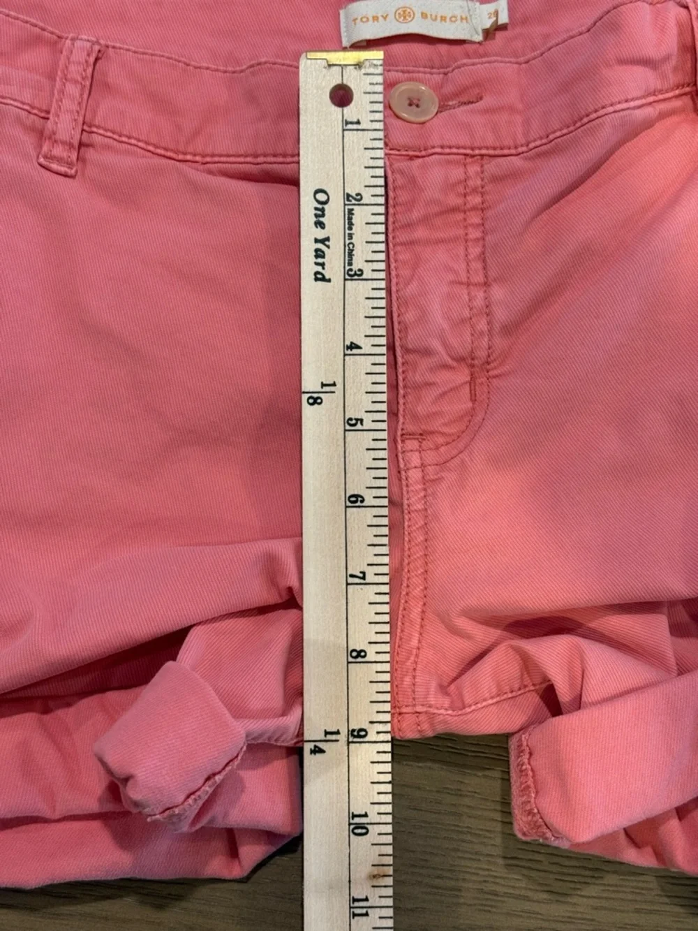 Tory Burch Rolled‎ Cuff Size 26 Chino Shorts Cotton Stretch Casual Summer Preppy
